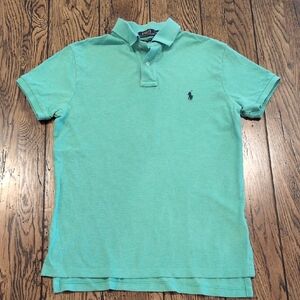 Polo Ralph Lauren Light Green Pique Cotton Polo Men's Small